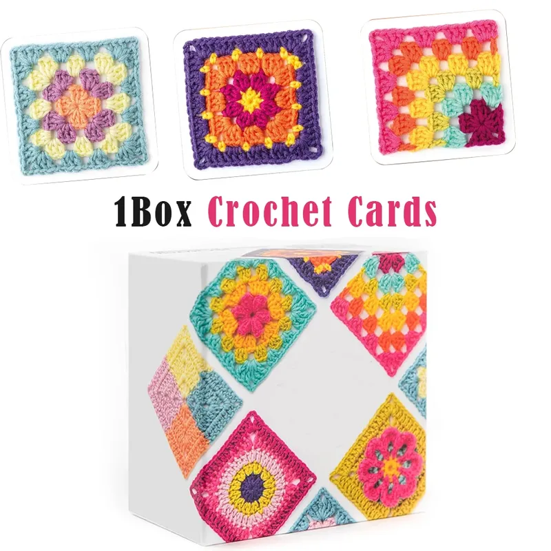 50-Mix-DIY-Strickset mit passenden Mustern, gehäkelt mit klassischen Blumendecken, Stichen für gehäkelte Anfänger und Erwachsene