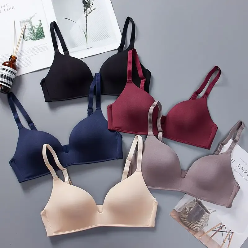 Ultra Dünne Sexy Eis Seide Wireless-Bh Für Frauen Sexy Sammeln Unterwäsche Push-Up Einfache Dessous Nahtlose Büstenhalter Bralettle - 4.1 EUR