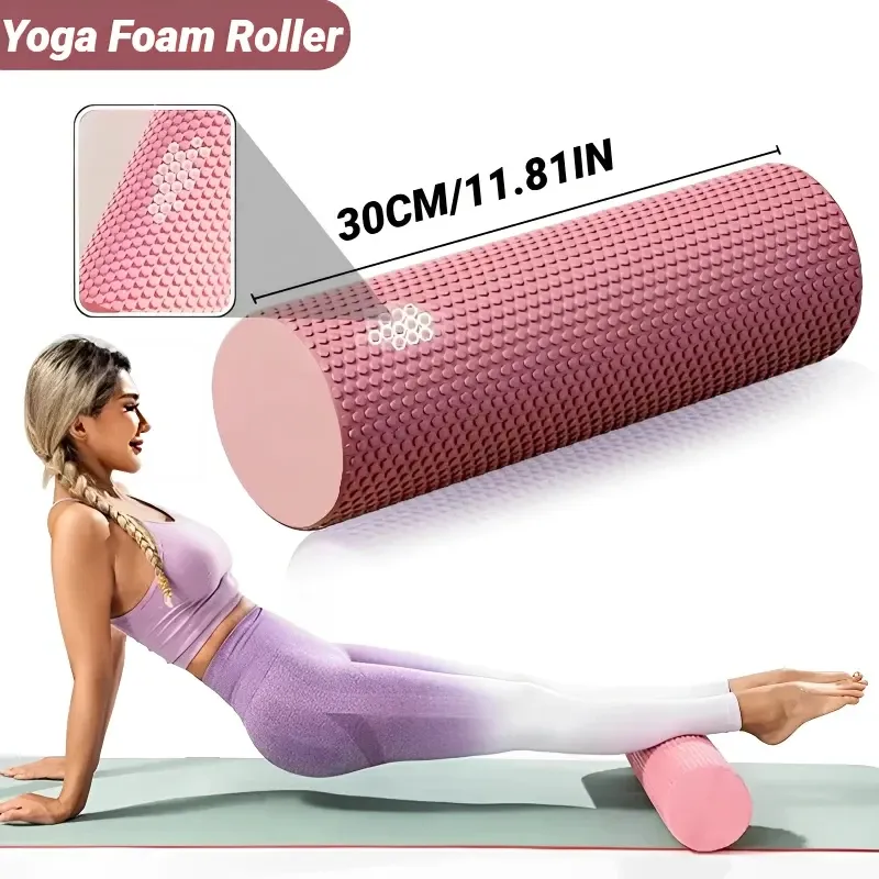 Sechseckige Yoga-Rolle: EVA-Schaumstoffzylinder (Durchmesser 9,5cm, Länge 29,7cm) für Pilates und Heimtraining