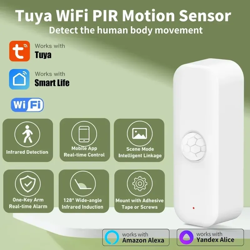 Tuya WiFI PIR Motion Sensor Smart Menschlichen Körper Smart Home Sensor APP Fernbedienung Smart Leben Für Smart Home Arbeit Mit Alexa