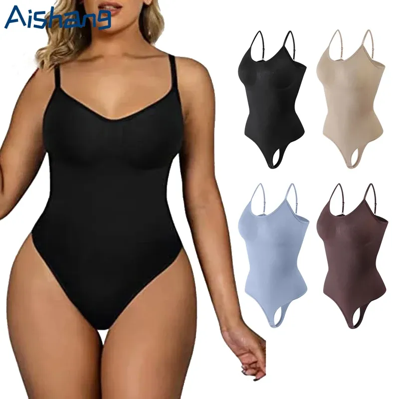 Fajas Colombianas Tanga-Body, nahtlos, für Damen, Taillentrainer, flacher Bauch, Body Shaper, Bauchkontrolle, Schlankheitsunterwäsche