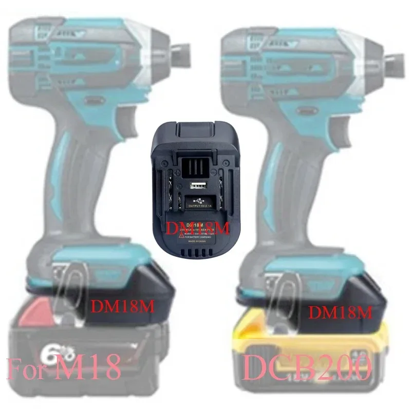 DM18M Konverter Adapter Für Milwaukee Für M18 Für Dewalt 20V Li-Ion Akku Für Makita 18V Power Werkzeuge USB power Bank Ladegerät