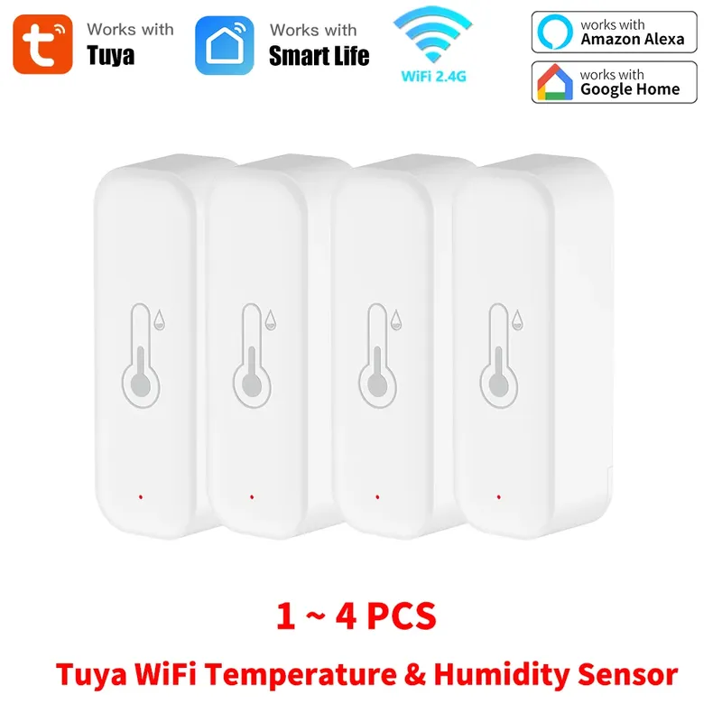 Tuya WiFi Temperatur- und Feuchtigkeitssensor für Smart Home, Thermometer, Hygrometer, APP-Fernbedienung, funktioniert mit Yandex Alexa