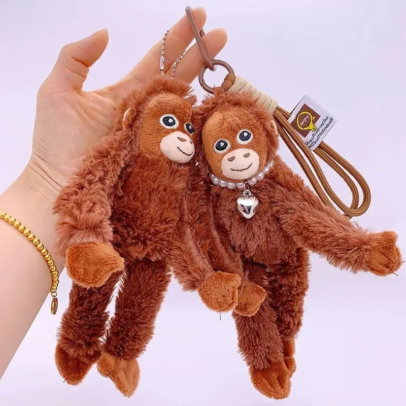 Cartoon Punch Monkey Plüschpuppe Schlüsselanhänger Zubehör Kreativer Niedlicher Rucksack-Anhänger Fangeschenk