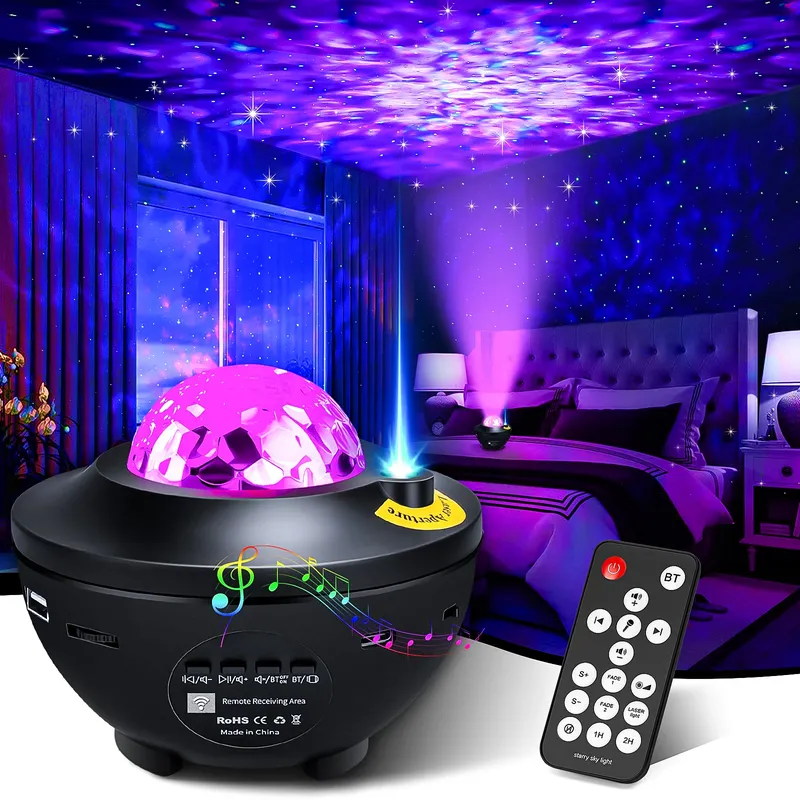 Sternenprojektor Galaxy Nachtlicht Kind Bluetooth USB Musik Player Stern Nachtlicht Romantischer Ozean Projektor Nachtlampe Geschenke