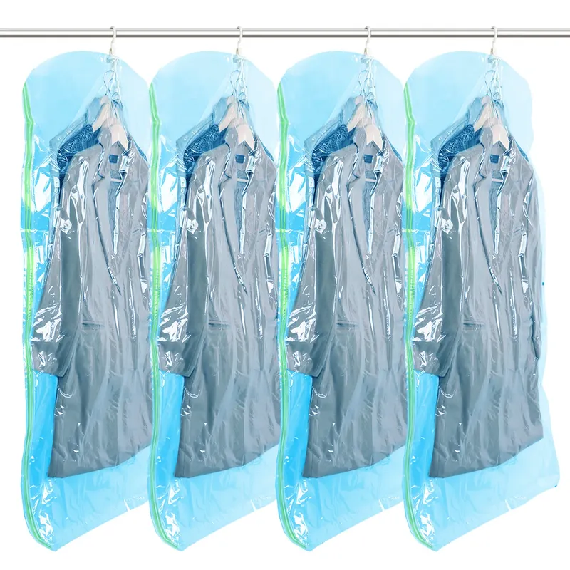 TAILI Hängende Vakuum-Aufbewahrungsbeutel, hängende platzsparende Beutel für Herbst- und Winterkleidung, vakuumversiegelt, für Anzüge, Kleid, Jacke