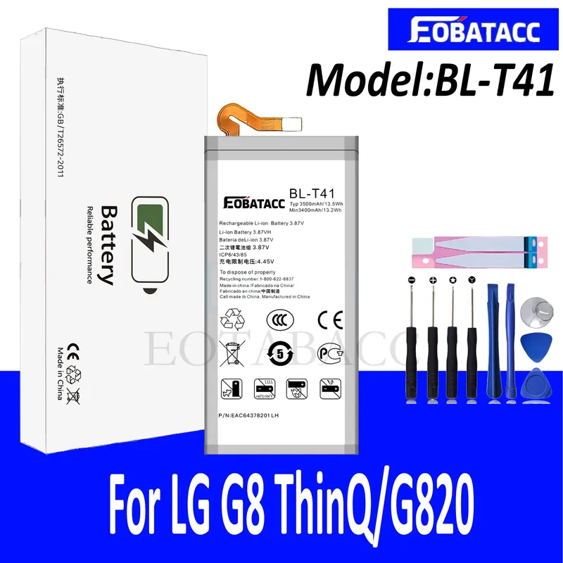 Eotabacc BL-T41 akku für lg g8 thinq lmg820qm7 lmg820um1 LM-G820UMB lmg820um0 LM-G820N handy bateria + free tool