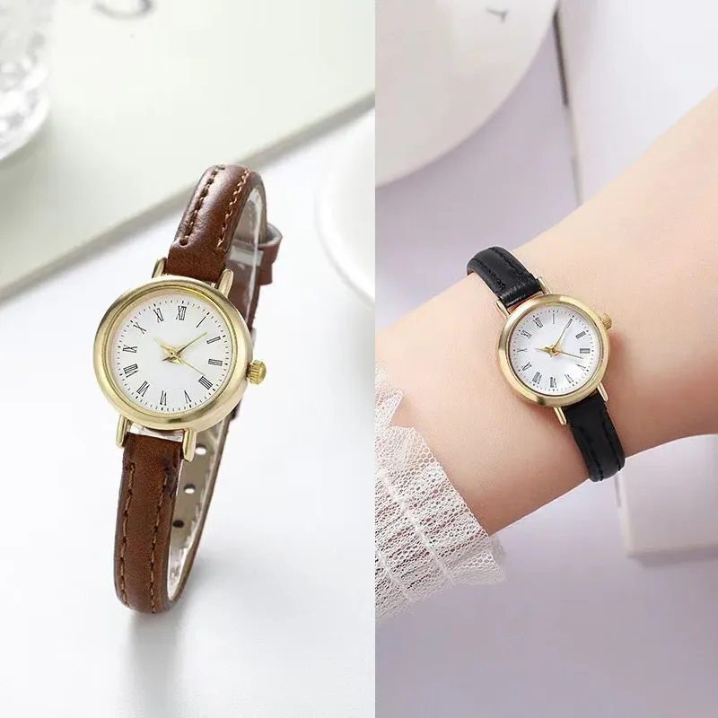 Frauen Uhren Mode Kleine Roma Zifferblatt Damen Leder Band Quarzuhr Reloj Mujer Mädchen Uhr Geschenk