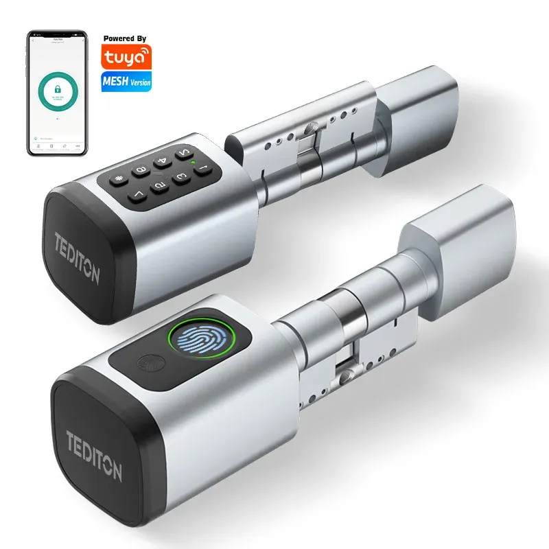 Euro TTLock APP Fingerabdruck oder Code Passwort Digitaler RFID-Kartenzylinder Intelligentes Türschloss Elektronisch mit Alexa Google Home
