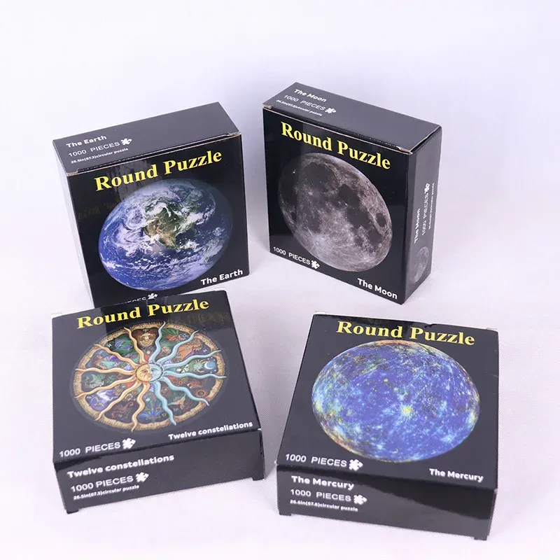 1000 Stück riesiges Weltraum-Mond-Puzzle für Erwachsene, mattes Finish, staubdicht, mit Teleskop-inspiriertem Rundverschluss-Design
