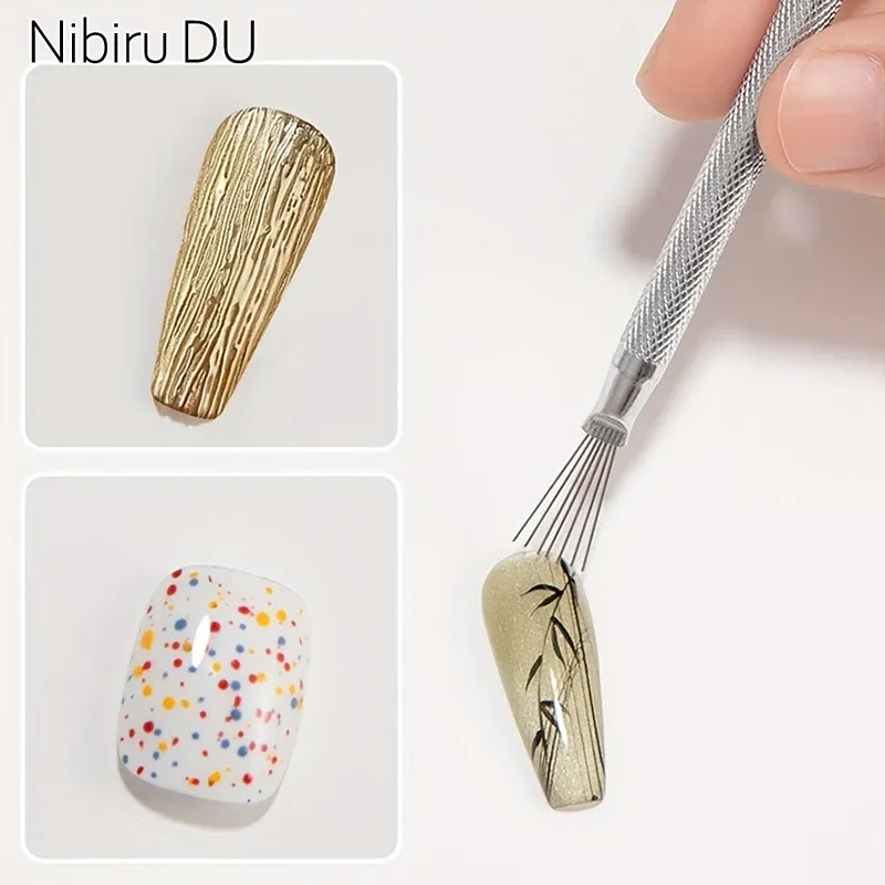 Professionelle 7-Pin Streifen Nail art Liner Pinsel 3D Spitze Ultra-dünne Linie Zeichnung Stift UV Gel Pinsel Maniküre Nagel malerei Werkzeuge