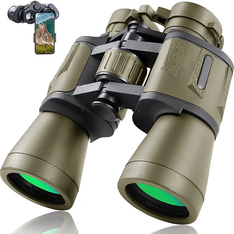 20x50 Militärfernglas für Erwachsene mit Smartphone-Adapter mit BAK4-Prisma, FMC-Objektiv, Teleskop, taktisches Fernglas zum Wandern