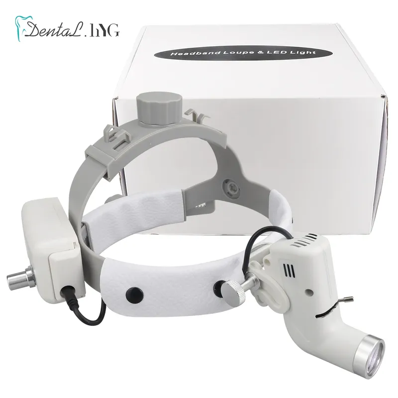 5W Dental LED Kopf Licht Lampe Für Fernglas Lupen Helligkeit Spot Einstellbare Dental Labor Scheinwerfer Chirurgische Scheinwerfer batterie