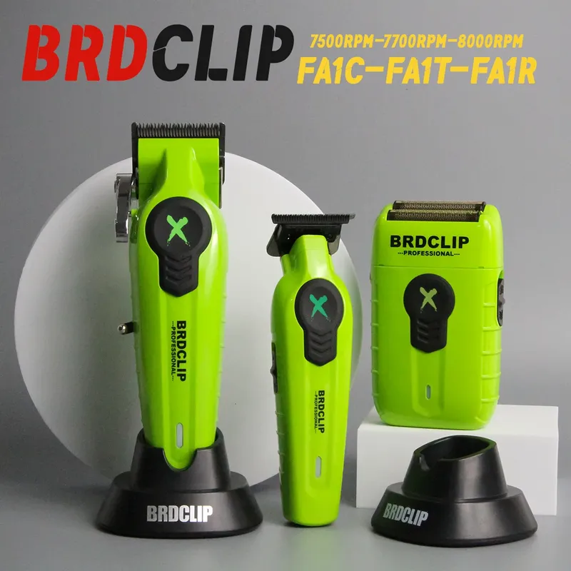 Professionelles BRDCLIP FA1C FA1T FA1R Set Hochmotor 8000 U/min Haarschneidemaschine Elektrorasierer Trimmer Haarmachine DLC-Klinge mit Sockel