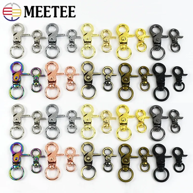 5–20 Stück 10/13 mm Metall-Schlüsselanhänger mit Karabinerverschluss für Tasche, Gepäck, Riemen, Drehhaken, Clip, Haustier, Leine, Karabiner, Gürtel, Zubehör