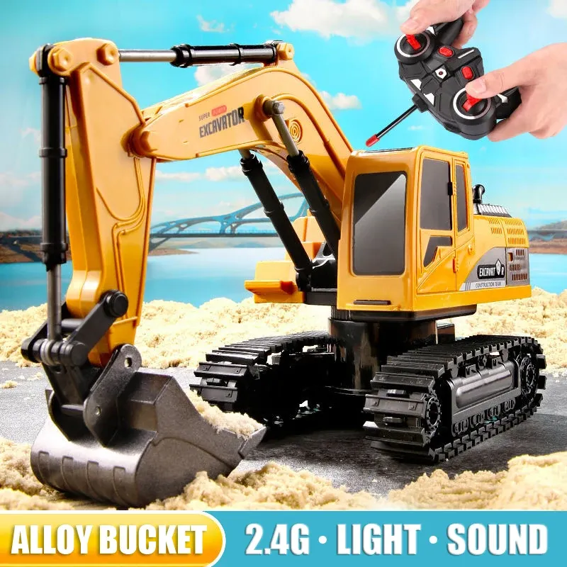 RC Bagger 2,4 GHz 6 Kanal 1:24 RC Engineering Auto Legierung und Kunststoff Bagger Junge Spielzeug 6CH und 5CH RTR für Kind Weihnachtsgeschenk