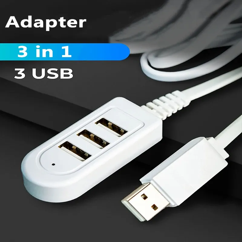 3A Mini 3 ln 1 USB Spliwtter Konverter All-in-One-Buchse Multifunktions-Ladegerät Konverter USB-Anschluss Hub Digitales Datenzubehör