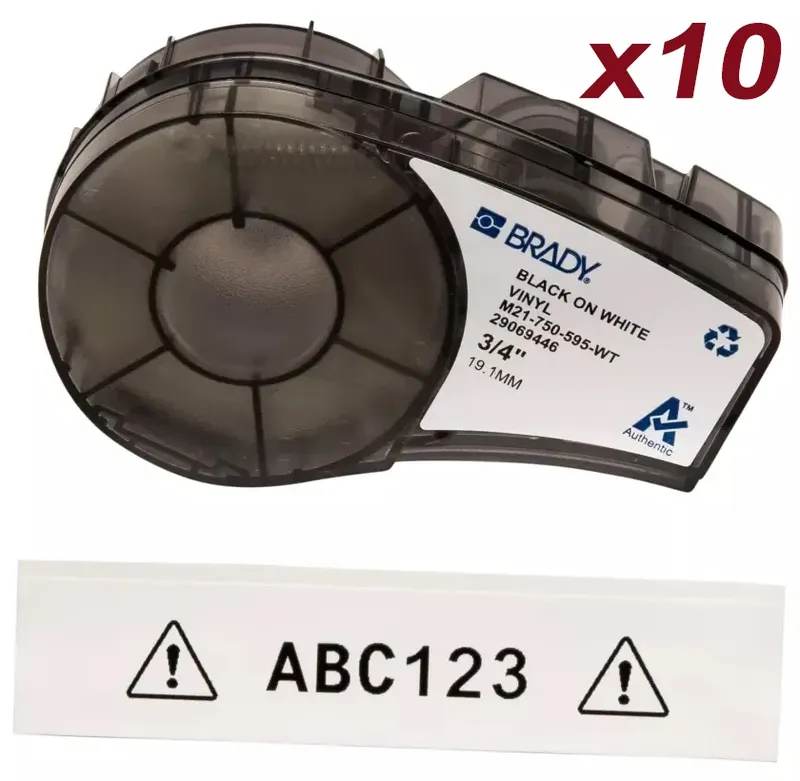 1–100 Stück M21-750-595 Etikettenpatrone, kompatibel mit Brady M21 Tape M21 750 525, weißes Etikett für Brady-Drucker BMP21 Plus IDPAL LABPA