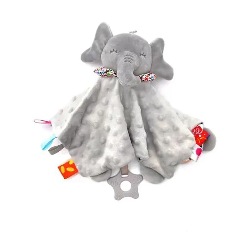 Baby-Sicherheitsdecke, Elefant mit Anhängern, Beißring, Rasseln, mobile weiche Decke, Kuscheltier, Stofftier für Babys, Neugeborene, Geschenk