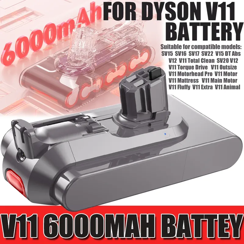 Echter 25,2 V 6,0 Ah Li-Ionen-Akku für Dyson V11 SV15 Staubsauger Fluffy SV16 V11 Absolute Extra V11 Absolute V11 Animal SV22