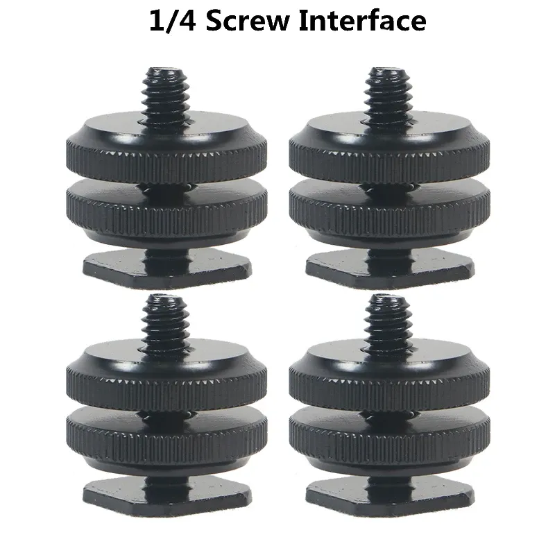 1/4 Hot Shoe Mount Telefon Halter Dual Mutter Kalten Schuh Adapter Halterung Für Doppel-Schicht Kamera Blitzschuh Adapter zubehör