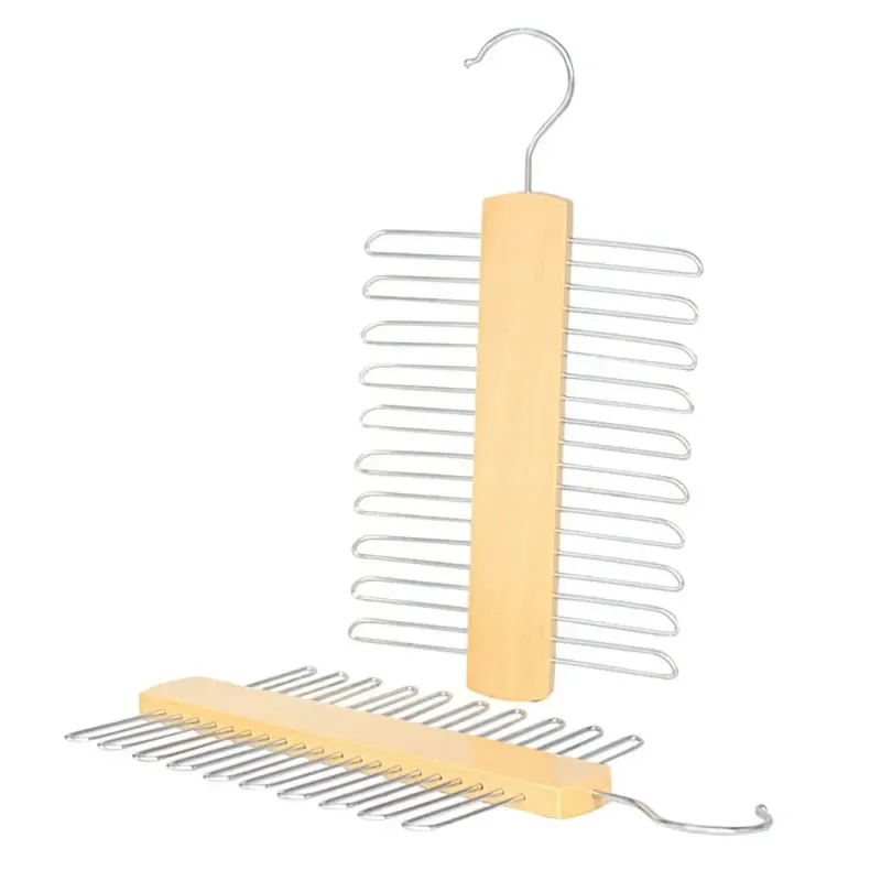 Krawatten Kleiderbügel Halter Rack Seidenschal Gürtel Organizer Schrank Holz Lagerung Hängen Rack Lagerung Halter Für Kleiderschrank 20 Bar