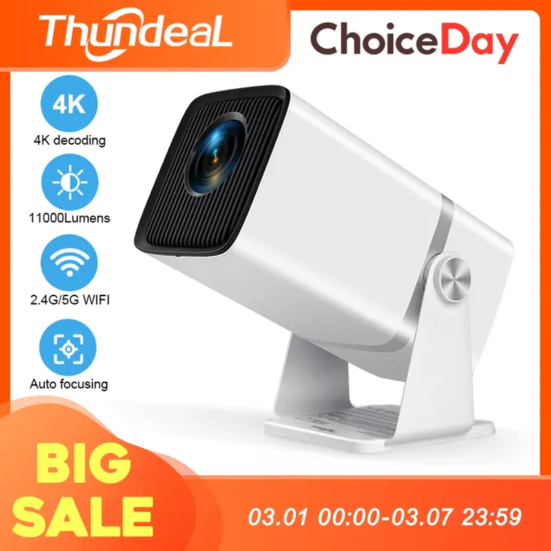 ThundeaL 4K Full HD Projektor FHD TD80W Android WiFi 3D Heimkino TD80 Tragbarer Strahlprojektor Treffen Video Film PK HY320