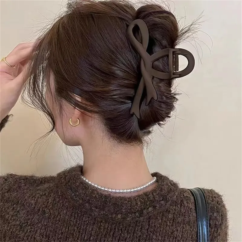 13CM Matte Haar Clips Vintage Band Bogen Haar Krallen Krabben Headwear Haarnadeln Shark Pferdeschwanz Für Frauen Haar Zubehör barrettes