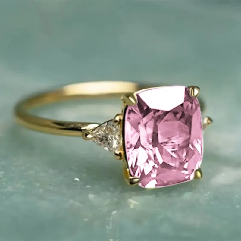 Huitan Luxus-Ring mit hellem Zirkonia, weiblich, 4 Farben erhältlich, Fingerschmuck für Damen, modische Hochzeitszeremonie, Accessoires, Geschenk