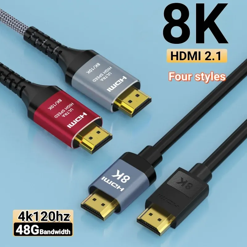 MIZIQIER Lange 8K HDMI 2.1 Kabel, 48 Gbit/s Ultra-Hochgeschwindigkeits-geflochtenes Kabel-4K@120 Hz 8K@60 Hz für Roku TV/PS5/PS4/HDTV/RTX 3080 3090 - 3.64 EUR