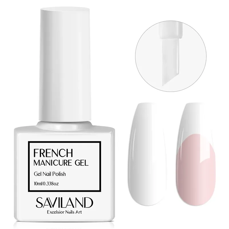 SAVILAND 10 ml weißer Gel-Nagellack, französische Verlängerung, UV-LED-Gel, französische Spitze, Nagelkunst, Nagelzubehör für Maniküre, Nagelkunst-Starter