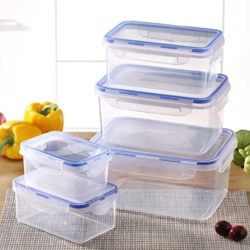 1Pc/4Pcs Kühlschrank Lagerung Box Lebensmittel Behälter Kunststoff Frische-Halten Box mit Deckel Tragbare Lagerung box Küche Organisation