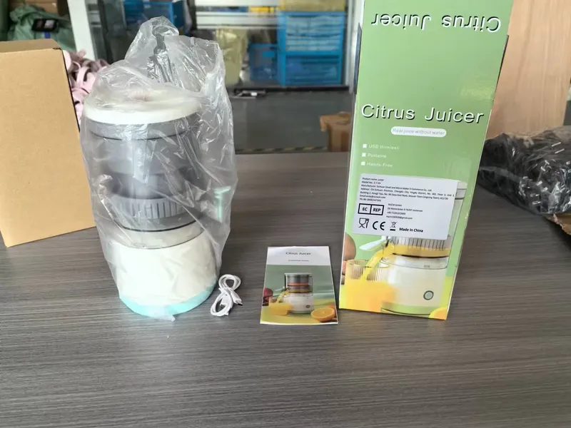 HOMEFISH Elektrischer Entsafter Saftbecher Zitrus-Orangenpresse USB-Aufladung Küchen-Fruchtentsafter Mixer Separator Pressmaschine