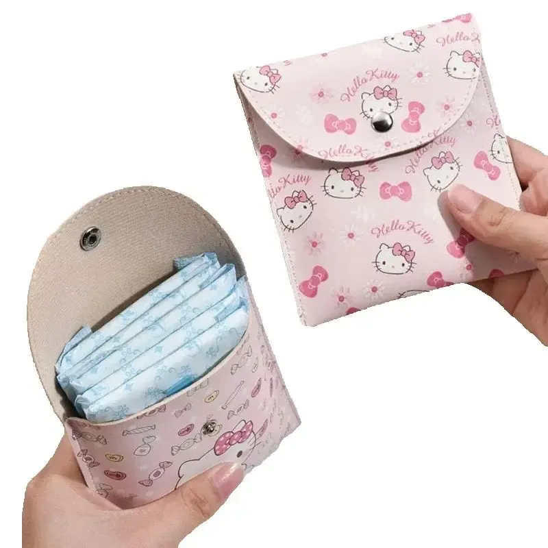 Hallo Kitty Mädchen Frauen Tampon Lagerung Tasche Sanitär Pad Beutel Serviette Kosmetik Taschen Wasserdichte Multifunktions Lagerung Tasche