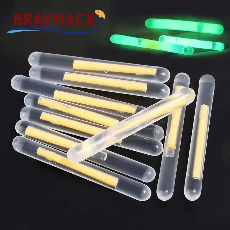 BRAVMACK 50/100 stücke Outdoor Angeln Fluoreszierende Stange Firefly Fluoreszierende Stange Licht Angeln Schwimmenden Stange Licht Dunkle Leucht Stange