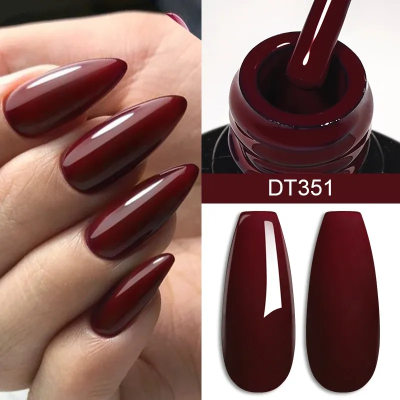 MEET ACROSS 7 ml weinroter Gel-Nagellack, langlebig, Gel-Nagelzubehör im französischen Stil für Maniküre, DIY-Design, Nagelkunst-Lack