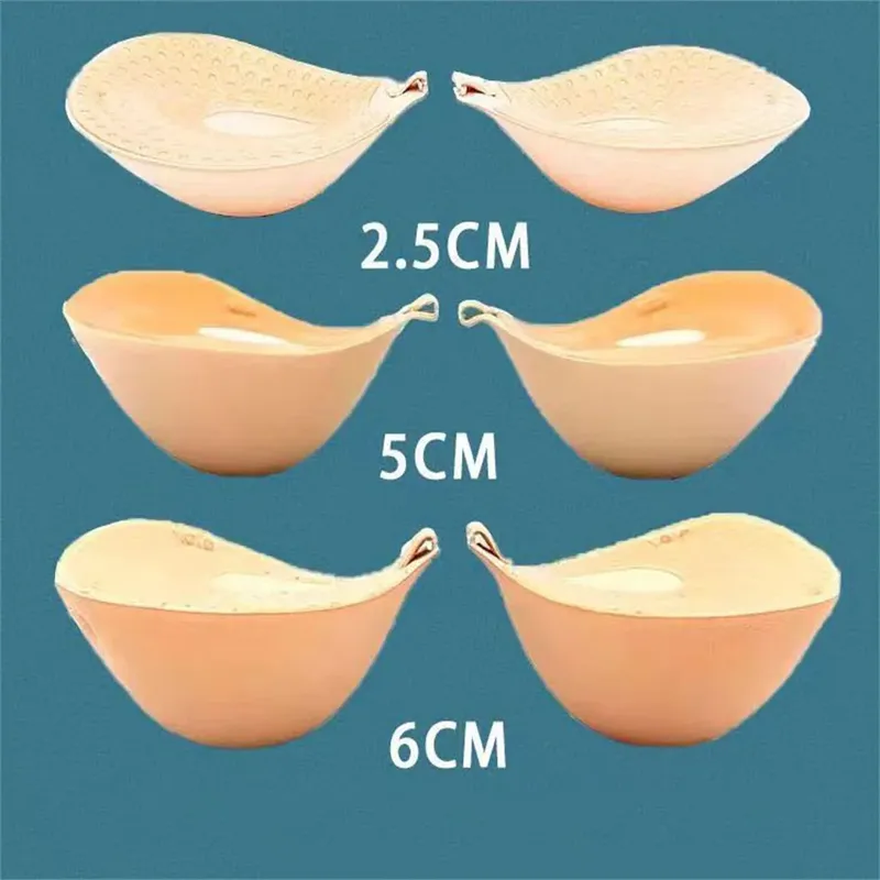 5CM/6cm Verdickte Brust Aufkleber Unsichtbare Silikon Bh für Frau Silikon Push-Up Klebe Bh Wasserdicht Nippel band Aufkleber