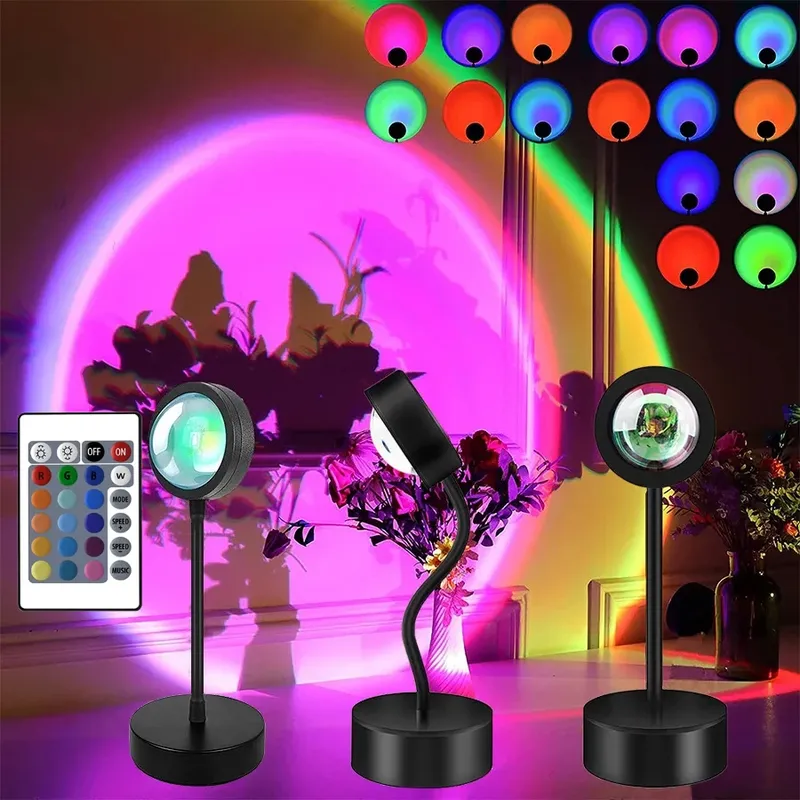 Sonnenuntergang Lampe Nachtlicht Multi Farben Sonnenuntergang Projektor Smart Leben Fernbedienung Stimmung Party Led-leuchten Raum Dekoration Fotografie Geschenk