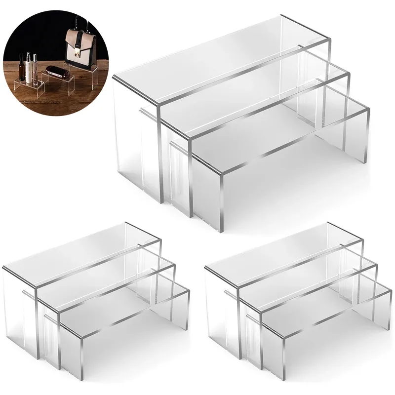 3/6/9Pcs Acryl Display-ständer Blind Box Lagerung Regal U Form Leichte Cupcake Halter Dessert Display schmuck Display Riser