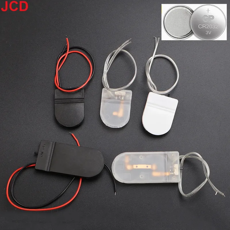 JCD 10 Stück Single Slot CR2032 CR 2032 Knopfzellenbatteriehalter-Gehäuseabdeckung mit EIN-AUS-Schalter führt Draht 3 V 6 V Batteriekasten ﻿