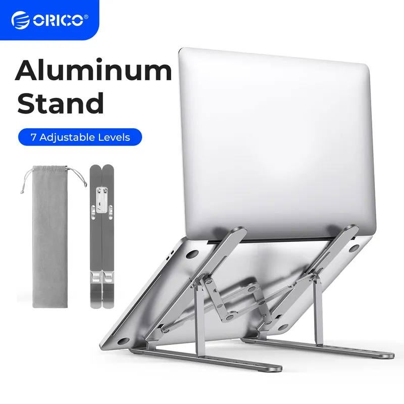 ORICO faltbarer Laptop-Ständer, Riser, tragbar, verstellbar, Aluminium, Notebook-Ständer, Computer-Ständer, 7-Winkel, für MacBook-Tablets