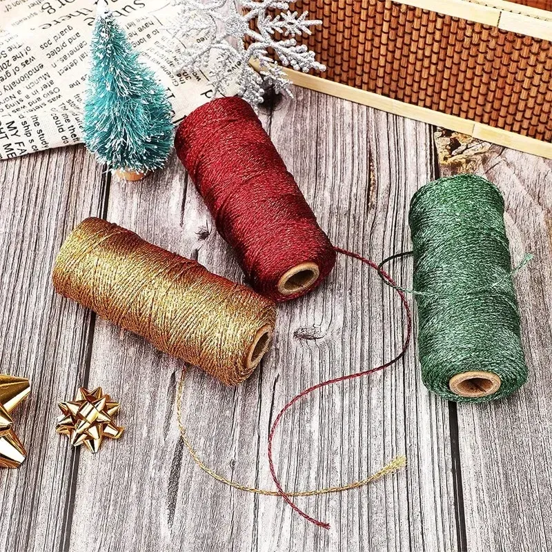 1mm 100Meter Gold Silber Makramee Schnur Seil Schnur Schnur Band Bögen Handwerk DIY Geschenkpapier Nähen Twisted Thread Textil Dekor