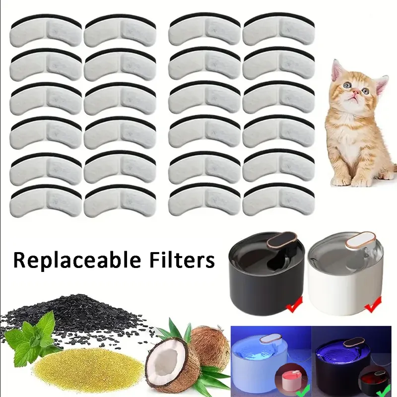 Wasserbrunnenfilter für Katzen, Wasserspender für Haustiere, Filterkartusche, Futter- und Bewässerungszubehör für Katzen und Hunde, Filterzubehör
