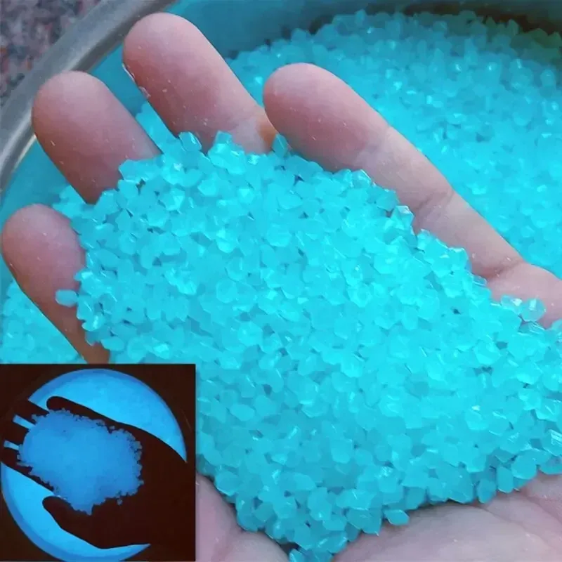 1000 Stück 3–5 mm leuchtender Sand, leuchtet im Dunkeln, Kieselsteine, Hausgarten, Hof, Außenweg, Rasendekorationen, Aquarium, Aquarium-Dekoration