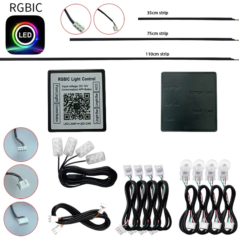 Full Colors Streamer Symphony RGBIC Umgebungslicht-Zubehör 3-Draht-LED-Streifen (RGB-Tür-/Aufbewahrung/Fußlicht 4-Draht) „LED-Lampe“-App