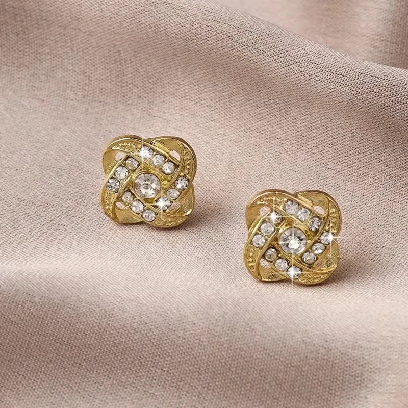 Licht Luxus Zirkon Ohrstecker Einfache Kreuz Hohl Geometrische Ohrringe Hochzeit Party Exquisite Ohr Schmuck Frauen Geschenke