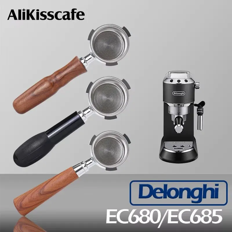 51MM Kaffee Boden Siebträger Nackt Filter Korb Für Delonghi Dedica EC680 EC685 Espresso Maker Zubehör Barista Werkzeuge