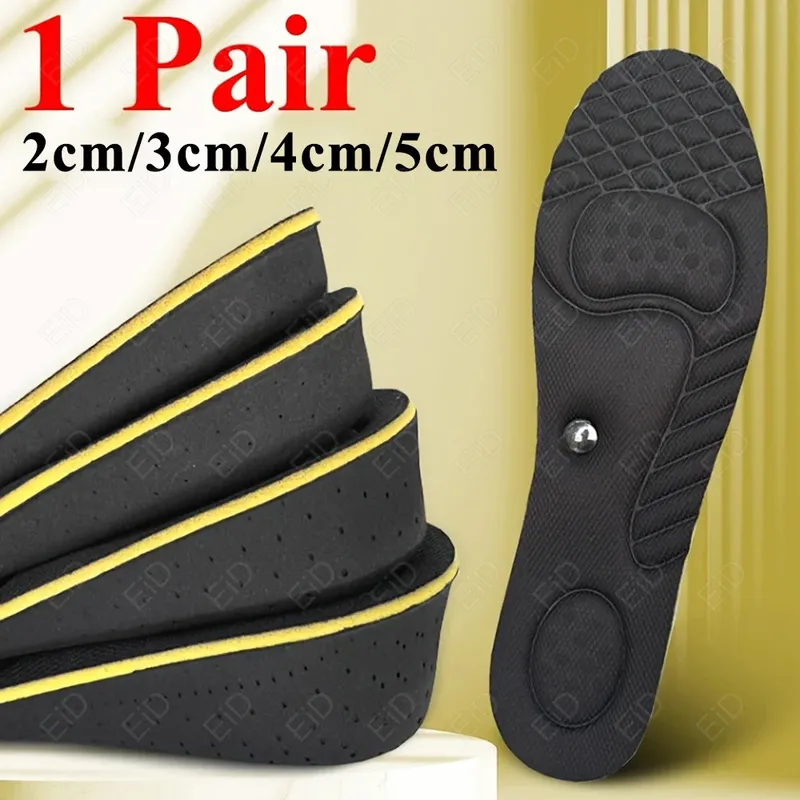 Beste Magnetmassage-Einlegesohlen zur Erhöhung der Körpergröße für Damen und Herren, 2/3/4/5 cm, unsichtbare orthopädische Einlegesohlen zur Unterstützung des Fußgewölbes