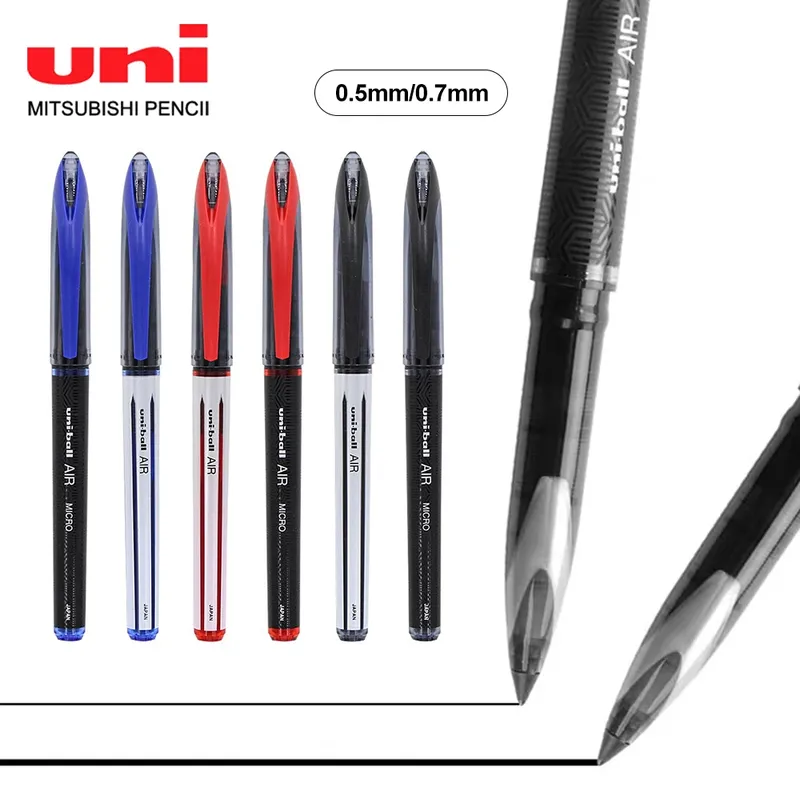 UNI Ball Air Gel Pen, hohe Qualität, 0,5/0,7 mm, kostenlose Tinte, Kontrolle, Business, Büro, Unterschrift, UBA-188, schwarze Technologie, Kunstbedarf