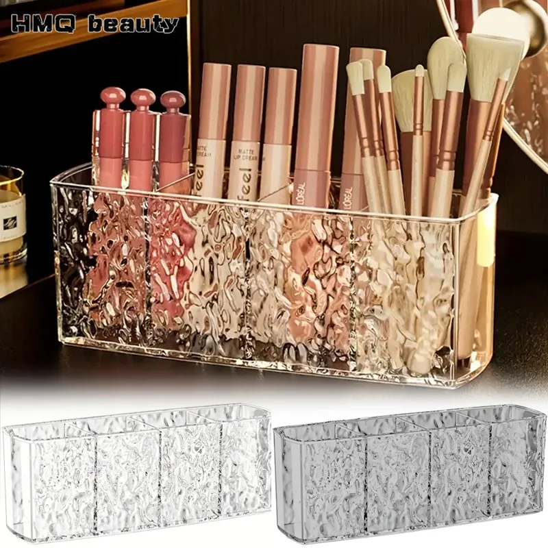 4-Loch-Aufbewahrungsbox für Kosmetik und Make-up aus Acryl, transparente Lippenstift-Pinsel, Augenbrauenstift-Organizer, Make-up-Werkzeuge mit großer Kapazität